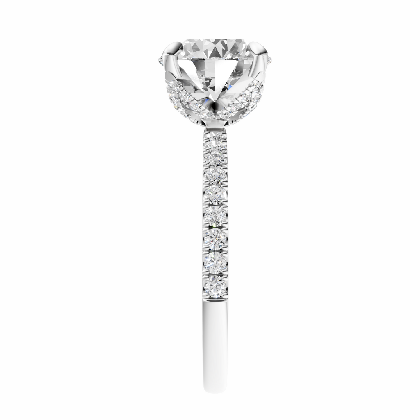 Round Traditional Accented Tulip Sparkler Setting