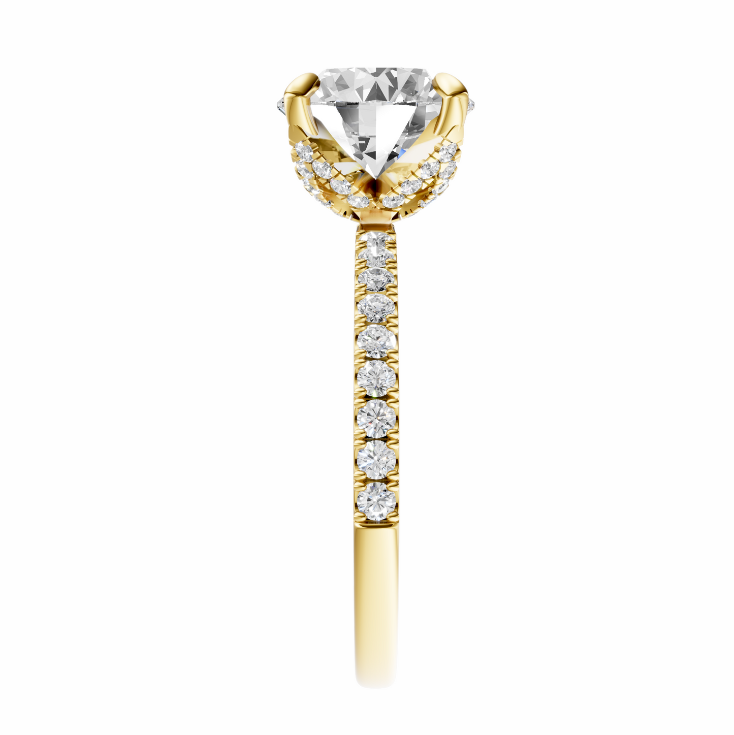 Round Traditional Accented Tulip Sparkler Setting