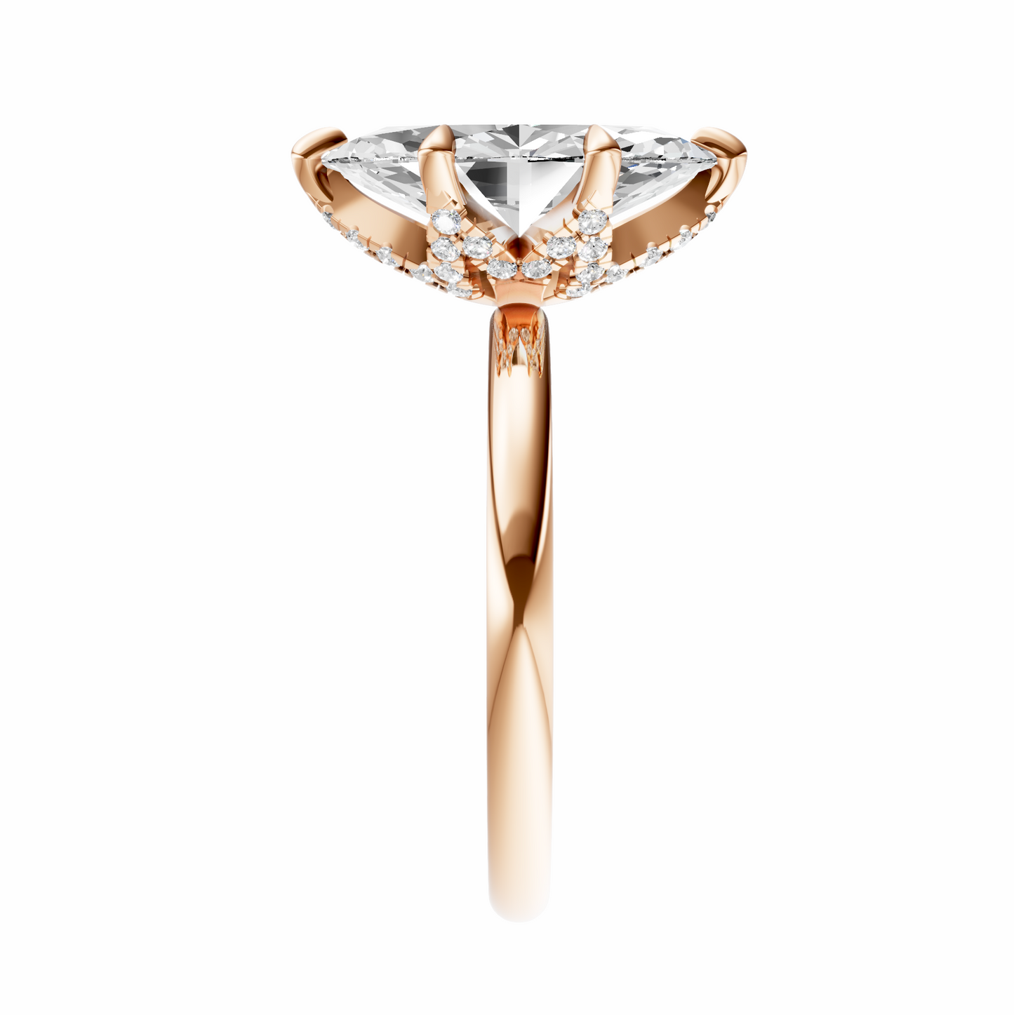 Marquise Accented Tulip Solitaire Setting