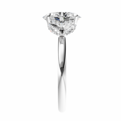 Oval Accented Tulip Solitaire Setting
