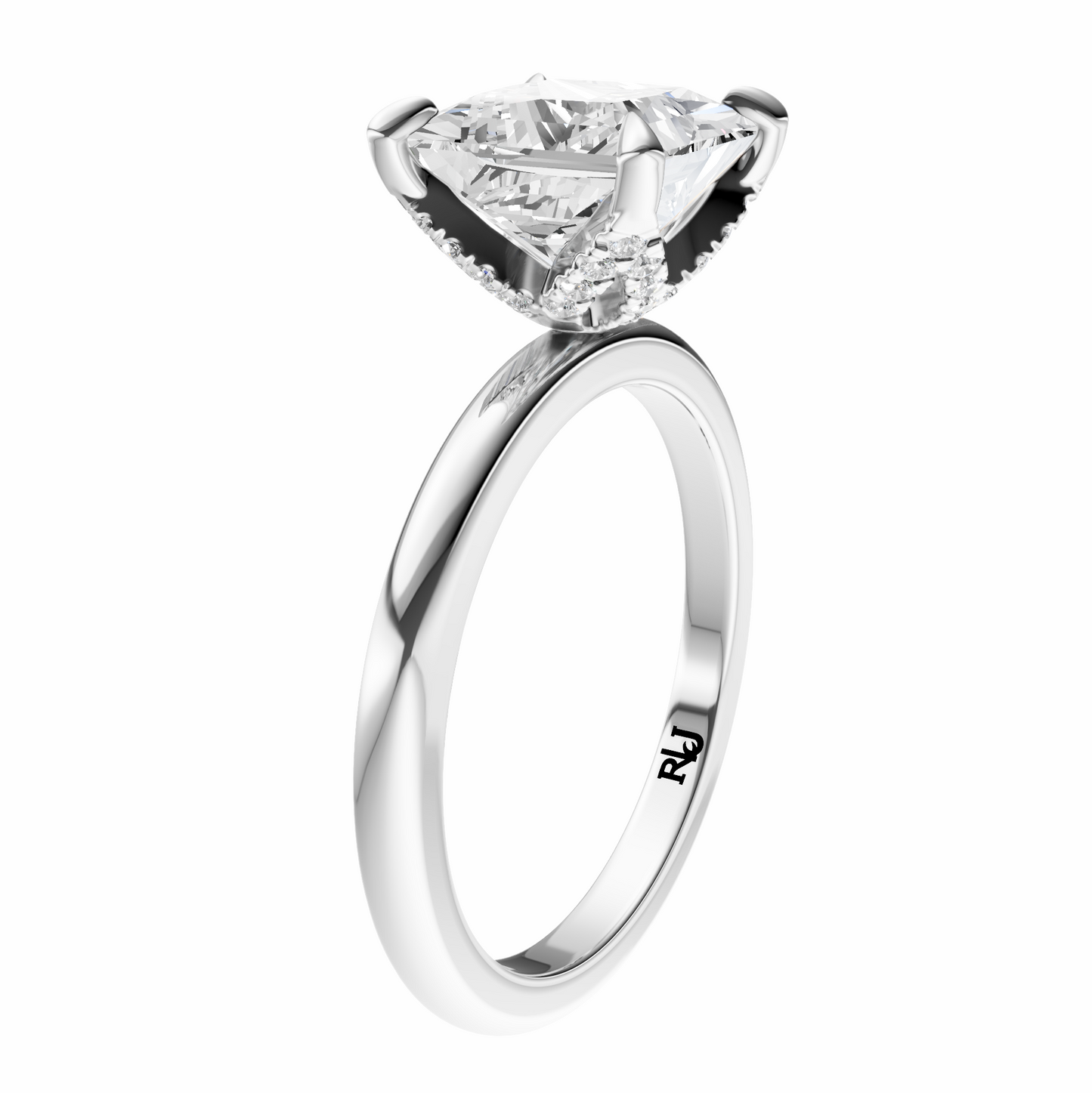 Princess Accented Tulip Solitaire Setting