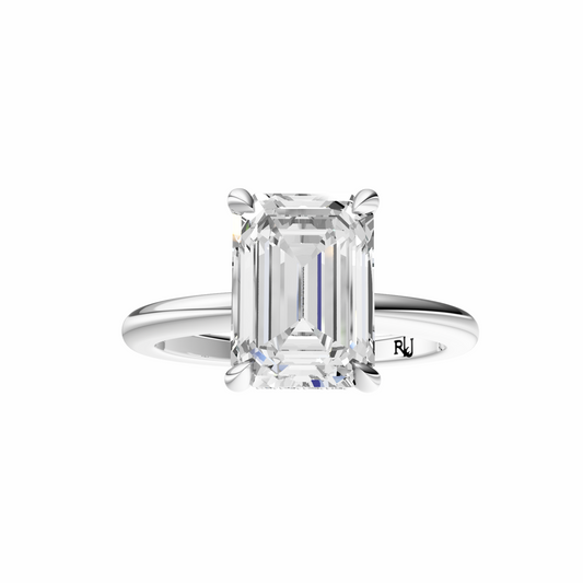 Emerald Tulip Hidden Halo Solitaire Setting