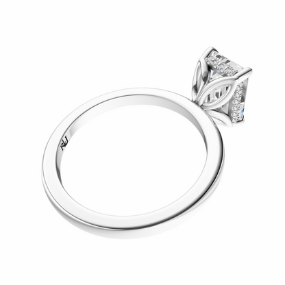 Emerald Tulip Hidden Halo Solitaire Setting