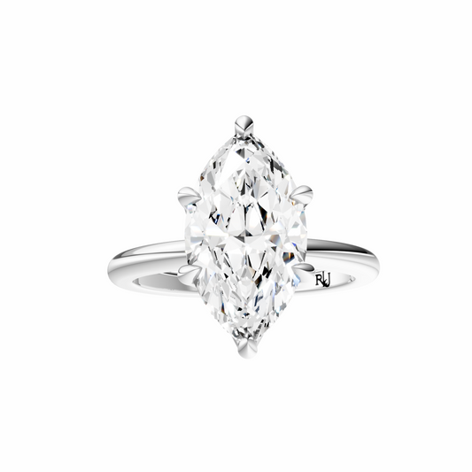 Marquise Tulip Hidden Halo Solitaire Setting