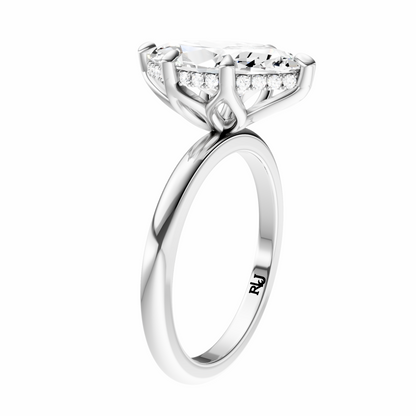 Marquise Tulip Hidden Halo Solitaire Setting