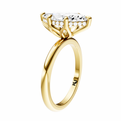 Marquise Tulip Hidden Halo Solitaire Setting