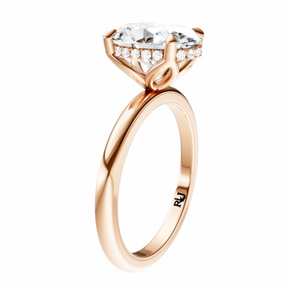 Oval Tulip Hidden Halo Solitaire Setting