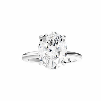 Oval Tulip Hidden Halo Solitaire Setting