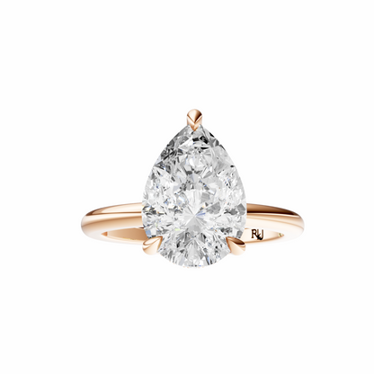 Pear Tulip Hidden Halo Solitaire Setting