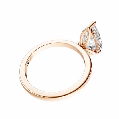 Pear Tulip Hidden Halo Solitaire Setting