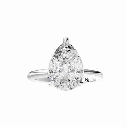 Pear Tulip Hidden Halo Solitaire Setting