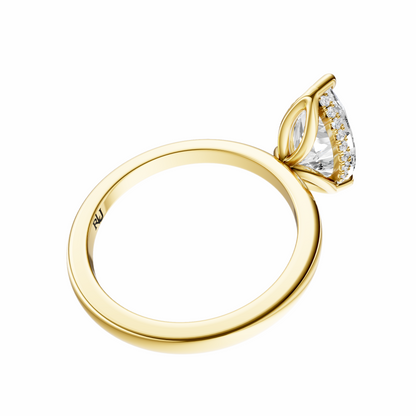 Pear Tulip Hidden Halo Solitaire Setting