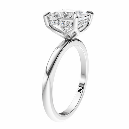 Princess Tulip Hidden Halo Solitaire Setting