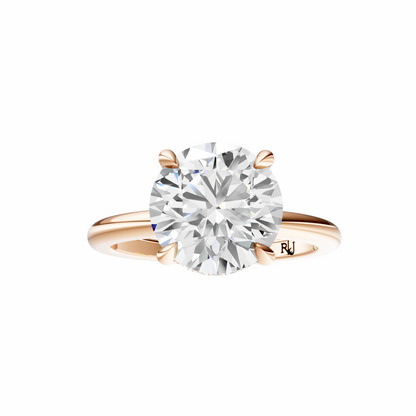 Round Tulip Hidden Halo Solitaire Setting
