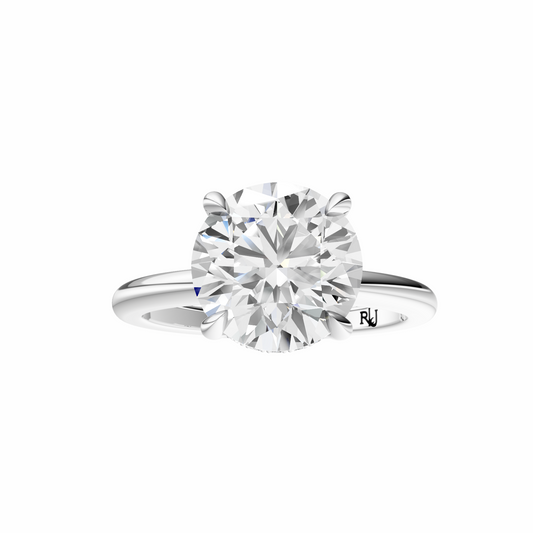 Round Tulip Hidden Halo Solitaire Setting