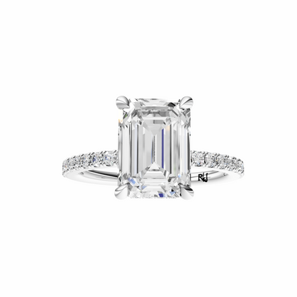 Emerald Traditional Tulip Hidden Halo Setting