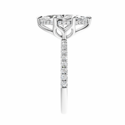 Marquise Traditional Tulip Hidden Halo Setting