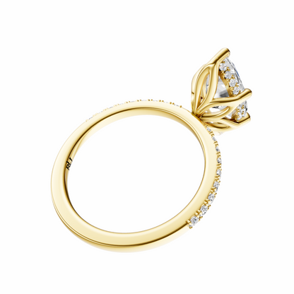Marquise Traditional Tulip Hidden Halo Setting