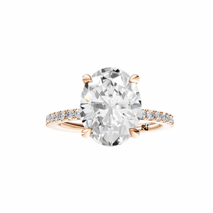 Oval Traditional Tulip Hidden Halo Setting