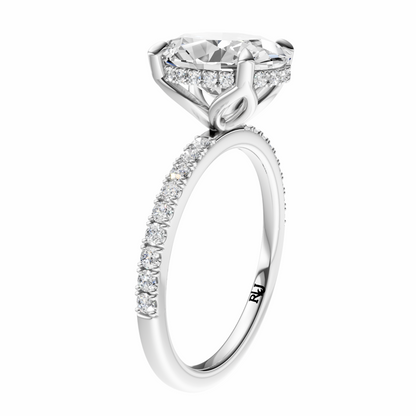 Oval Traditional Tulip Hidden Halo Setting