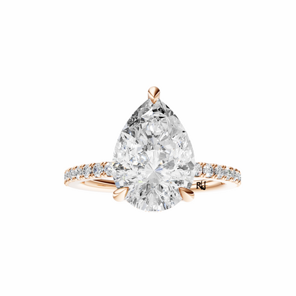 Pear Traditional Tulip Hidden Halo Setting