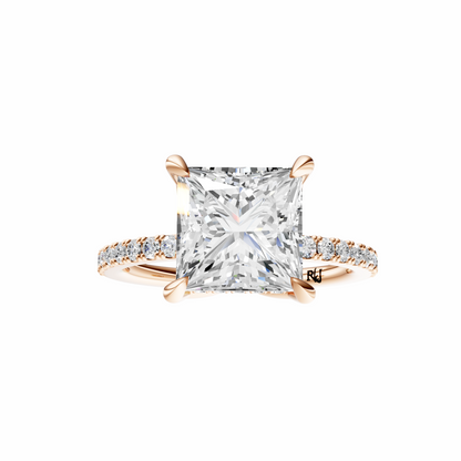 Princess Traditional Tulip Hidden Halo Setting