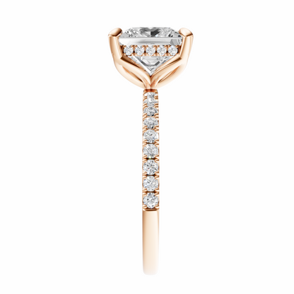 Princess Traditional Tulip Hidden Halo Setting