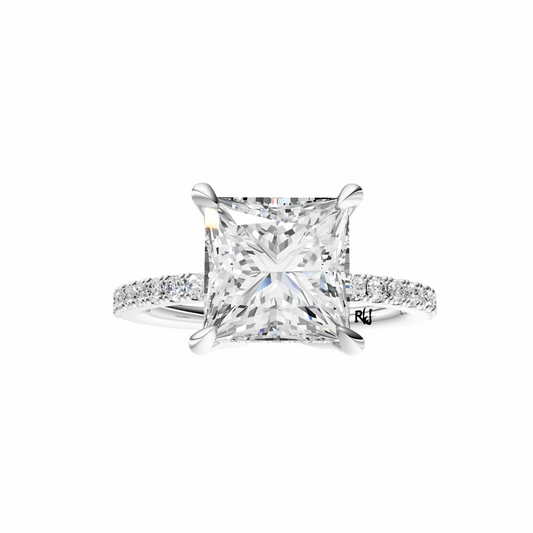 Princess Traditional Tulip Hidden Halo Setting