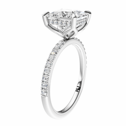 Princess Traditional Tulip Hidden Halo Setting