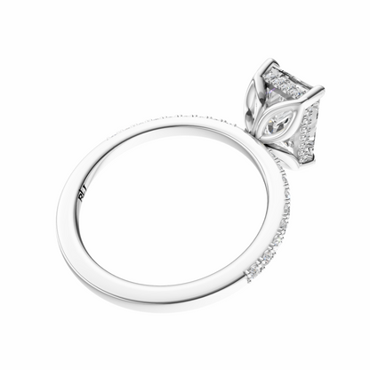 Princess Traditional Tulip Hidden Halo Setting