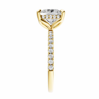 Princess Traditional Tulip Hidden Halo Setting