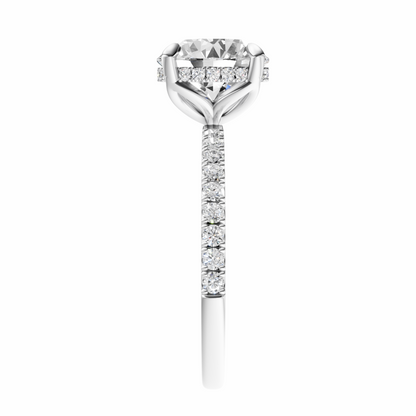 Round Traditional Tulip Hidden Halo Setting