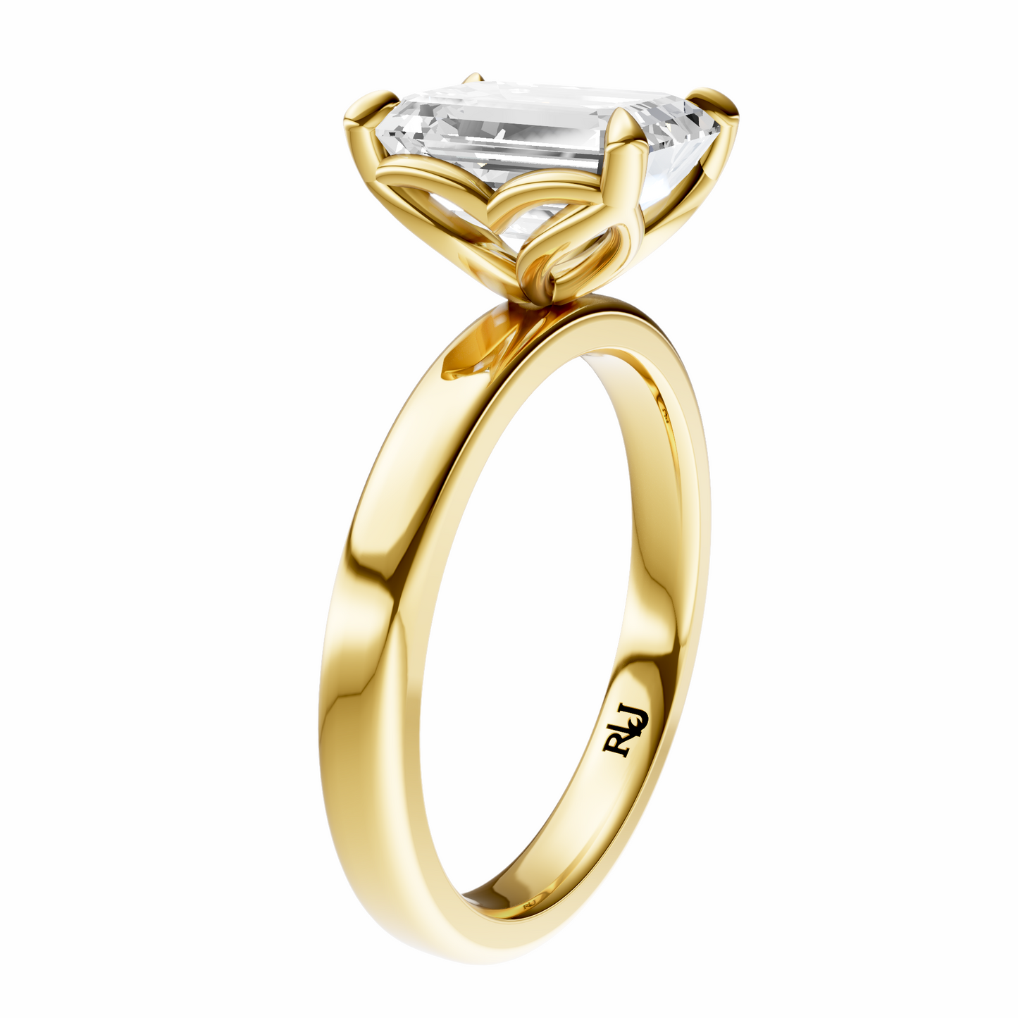 Emerald Tulip 2.7mm Band Solitaire Setting