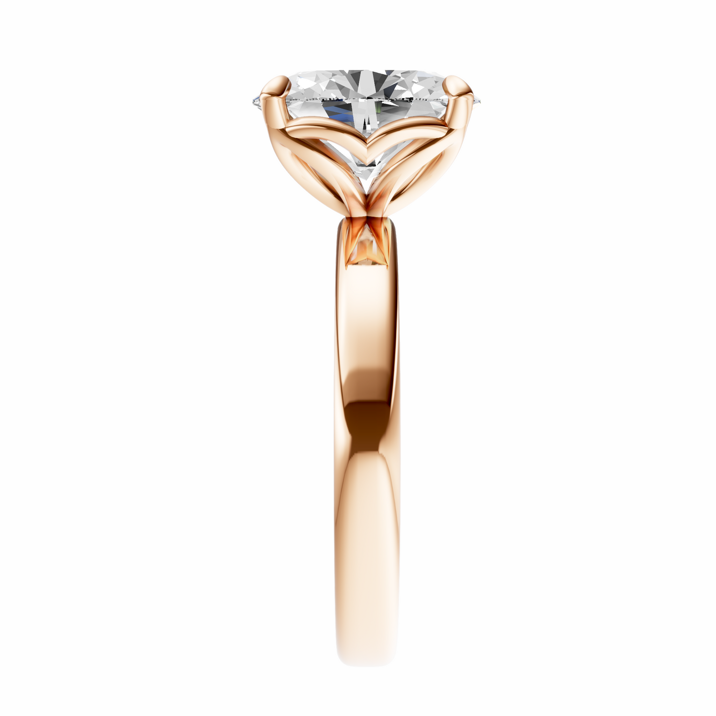 Oval Tulip 2.7mm Band Solitaire Setting