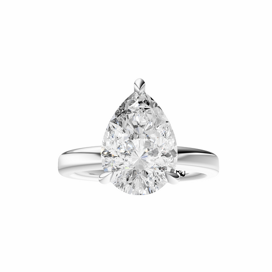 Pear Tulip 2.7mm Band Solitaire Setting