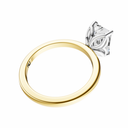 Emerald Mixed Metal Tulip Basket Solitaire Setting