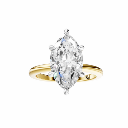 Marquise Mixed Metal Tulip Basket Solitaire Setting