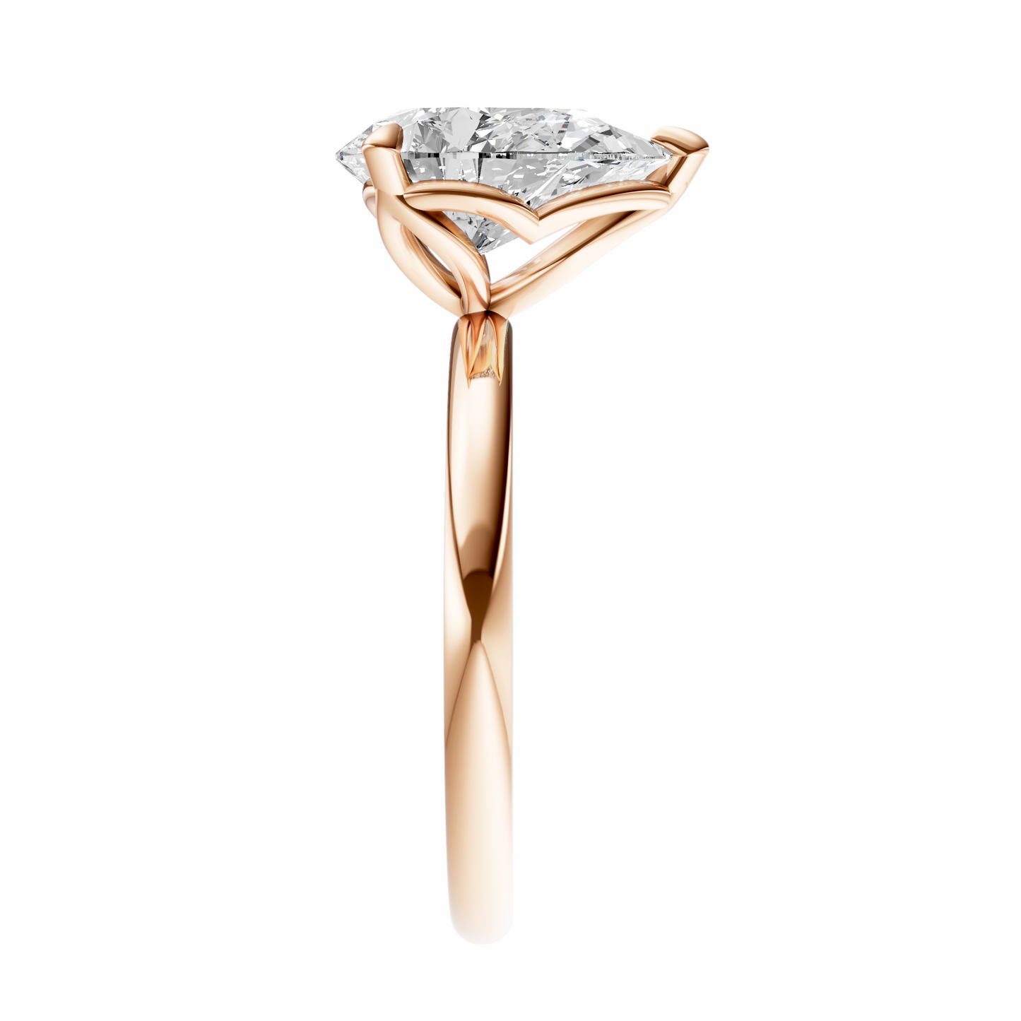 Pear Tulip Basket Solitaire Setting