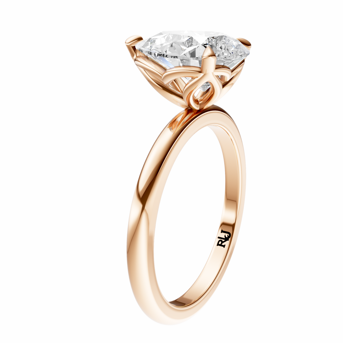 Pear Tulip Basket Solitaire Setting