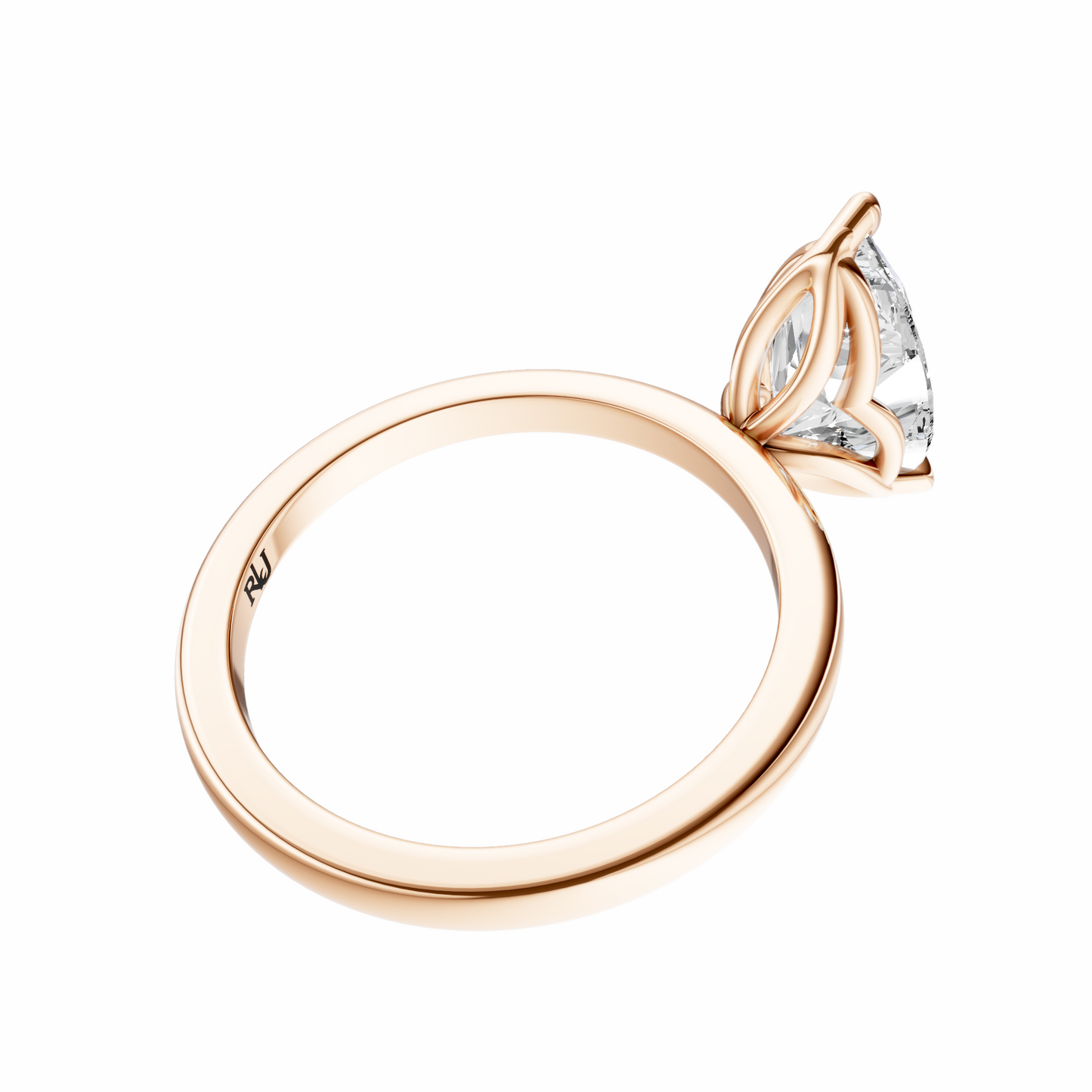 Pear Tulip Basket Solitaire Setting