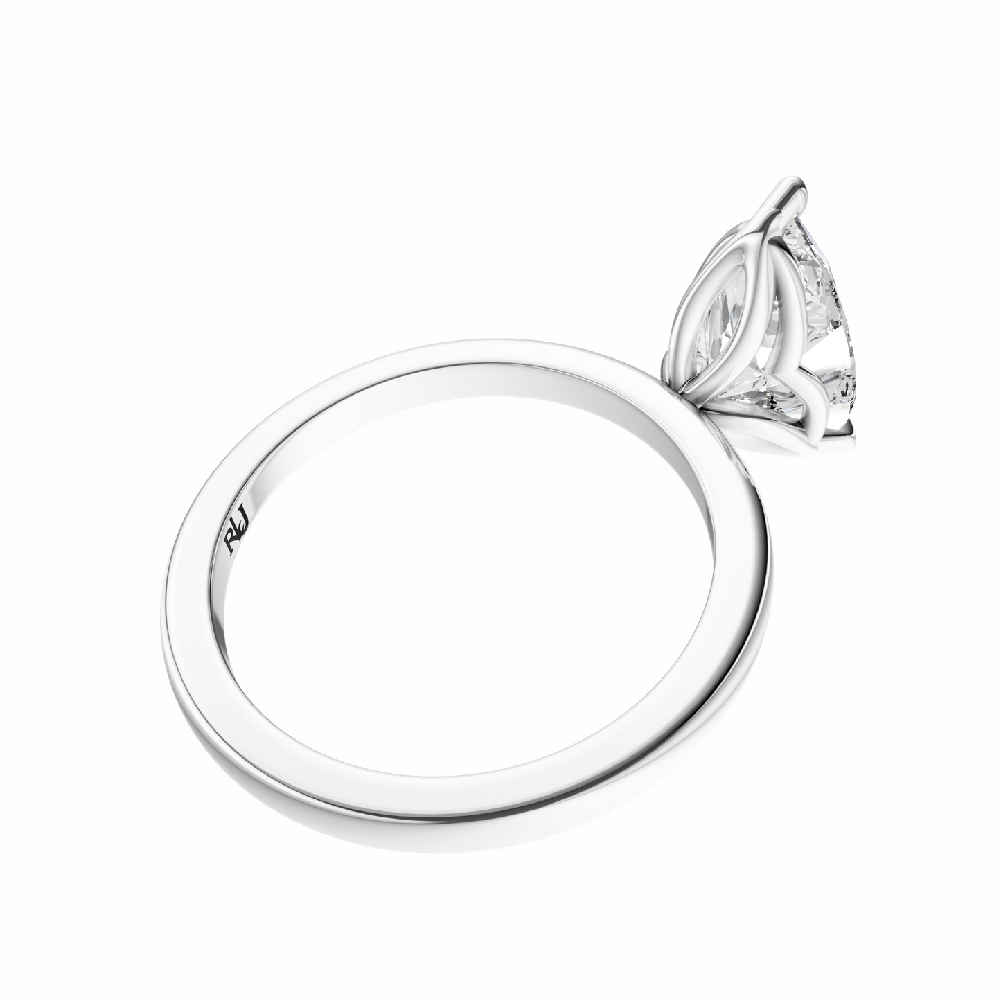 Pear Tulip Basket Solitaire Setting