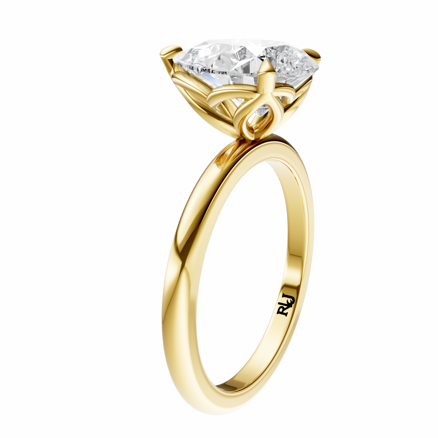 Pear Tulip Basket Solitaire Setting