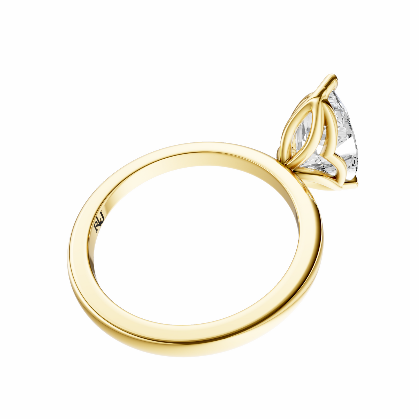 Pear Tulip Basket Solitaire Setting