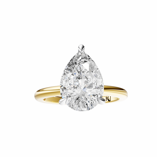 Pear Mixed Metal Tulip Basket Solitaire Setting