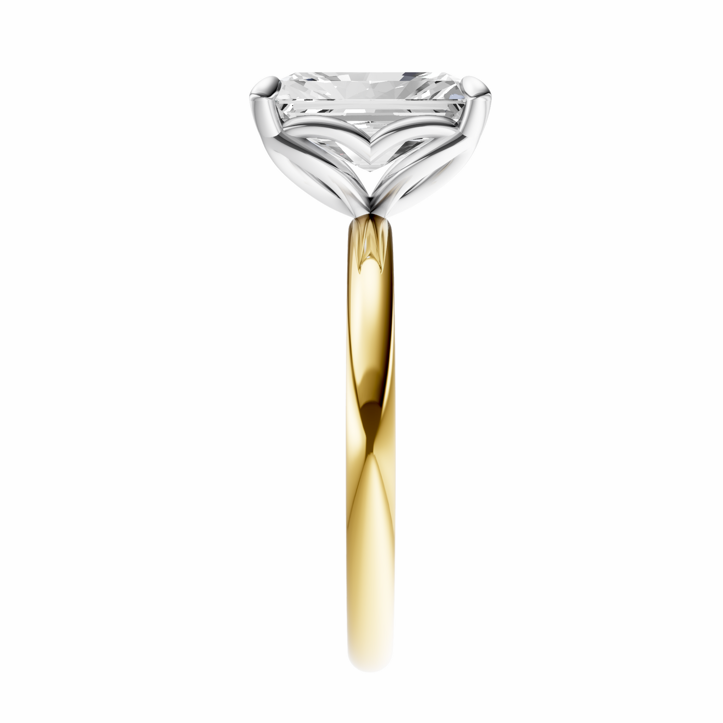 Radiant Mixed Metal Tulip Basket Solitaire Setting