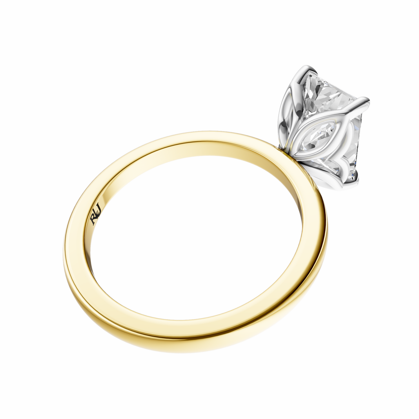 Radiant Mixed Metal Tulip Basket Solitaire Setting