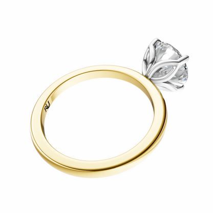Round Mixed Metal Tulip Basket Solitaire Setting