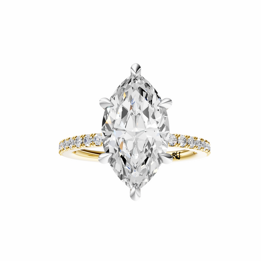 Marquise Mixed Metal Traditional Tulip Setting