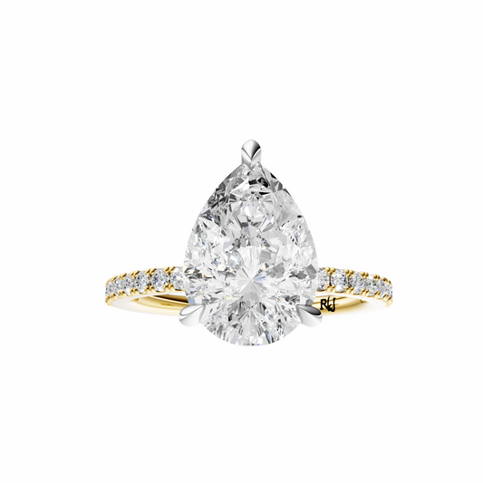 Pear Mixed Metal Traditional Tulip Setting