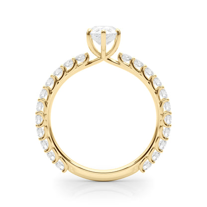 Pear Traditional Scallop pave 4-Prong Setting